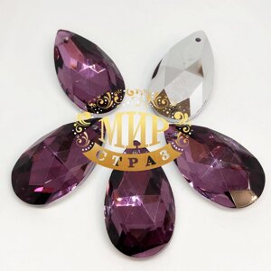 Бусина-підвіска для кришталевої штори, Amethyst, форма Капля, 38 мм*1 шт.