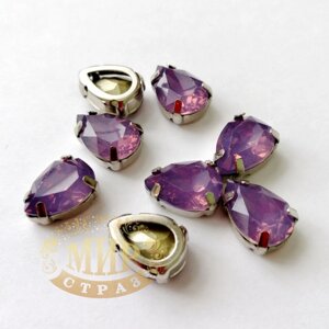 Опалові краплі 10x14, у поліпшених срібних ланцюгах, Колір Purple Opal, 1 шт.