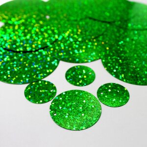 Паєтки 30 мм голографічні зелені Green AB. 10 грамм ~50 шт)