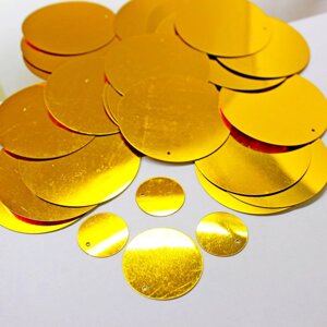 Паєтки золоті Gold. 30 мм. 10 грам ~50 шт)