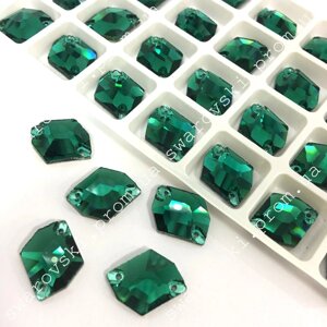 Пришивні стрази космік Green Zircon (14x17мм)