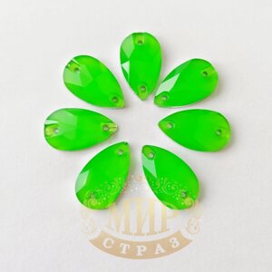 Пришивні неонові Каплі, колір Neon Green, розмір 11х18 мм*1шт