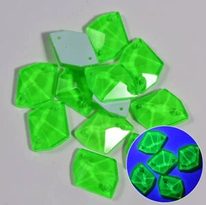 Cтрази скло космік Neon Green 14x17mm*1шт