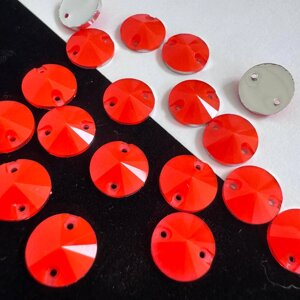 Пришивні акрилові кола Neon Red 12mm*1шт