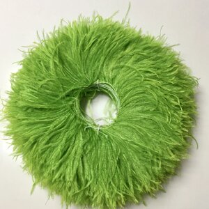 Тасьма страусова на мікро нитці двошарова, Lime Green, 1 м