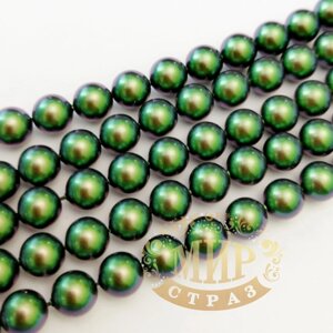 Перлова намистина Swarovski, колір Crystal Scarabaeus Green Pearl, виберіть розмір) 1 шт. 8 мм