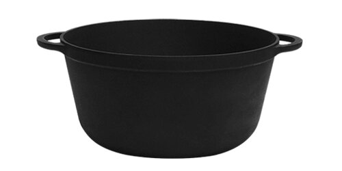 Каструля чавунна лита ТМ Термо v = 10 л, d = 340 мм, h = 150 мм, без кришки від компанії Інтернет-магазин з продажу чавунного посуду виробництва НВП Сітон - фото 1