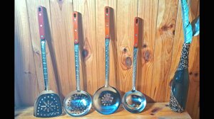 Шумовка, часта шумовка, капкір і ополоник в наборі, 47 см, для казанів до 22 л