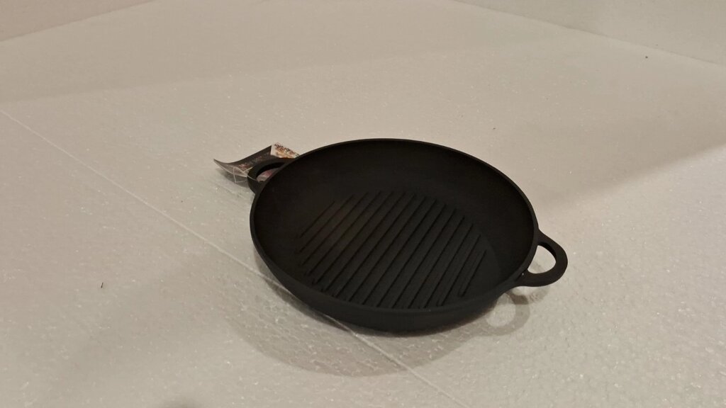 Сковорода гриль чавунна Сітон без покриття 200х35 мм від компанії Інтернет-магазин з продажу чавунного посуду виробництва НВП Сітон - фото 1