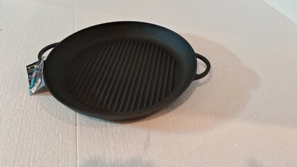 Сковорода гриль чавунна Сітон без покриття 340х40 мм від компанії Інтернет-магазин з продажу чавунного посуду виробництва НВП Сітон - фото 1