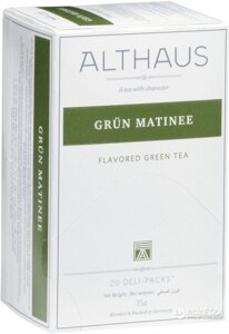 Чай пакетований, ТМ Althaus Green Matinee, 20х1,75 г (Deli Packs)