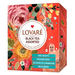 Чай пакетований, TM Lovare Чорний чай асорті, 50*2г (Deli Packs)