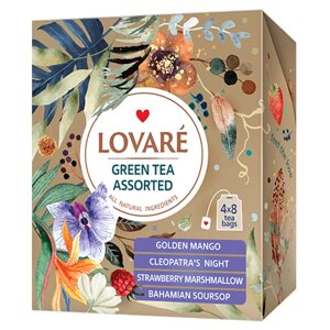 Чай пакетований, TM Lovare Зелений чай асорті, 50*1,5г (Deli Packs)