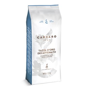 Кава в зернах, ТМ Carraro Tazza d'Oro Decaffeinato (без кофеїну), 500 г