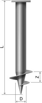 Гвинтові палі діаметр 219мм лопать 450мм довжина 6м - замовити