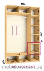 Фенікс; Шафа-купе "Стандарт 2Д" 2400/1500/600