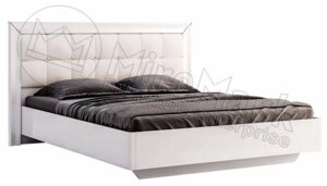 Ліжко Белла / Bella 160 з підйомнім механізмом м`яких спинка білий глянець Миро-Марк