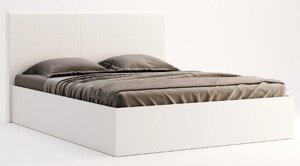 Ліжко двоспальне Фемелі / Family 160 з підйомнім механізмом білий глянець з каркасом Миро-Марк
