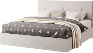 Ліжко двоспальне Ромбо 160 1100х1650х2062мм аляска + білий 160х200 без каркасу Світ Меблів