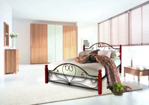 Ліжко металеве Джоконда на дерев`яних ногах 140 Метал дизайн