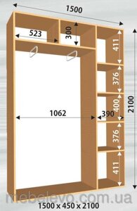 Фенікс; Шафа-купе "Стандарт 2Д" 2100/1500/450