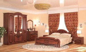 Спальня Бароко комплект 5Д вишня портофіно без каркасу Меблі-Сервіс