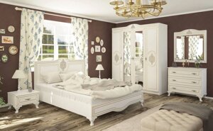Спальня Мілан 4Д білий з ламелями Меблі-Сервіс