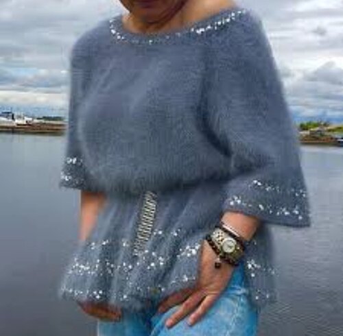 Жіночий светер оверсаз зв'язано з ангори преміум класу
