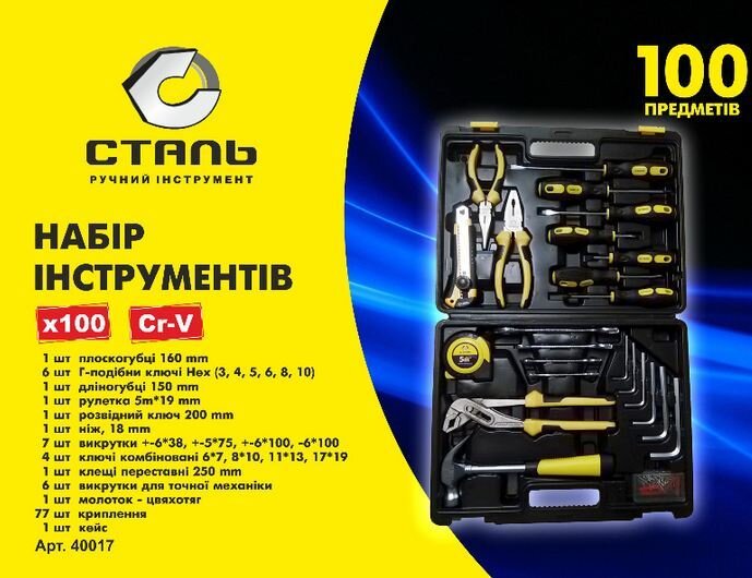 Набор инструментов Сталь 40017 100 единиц