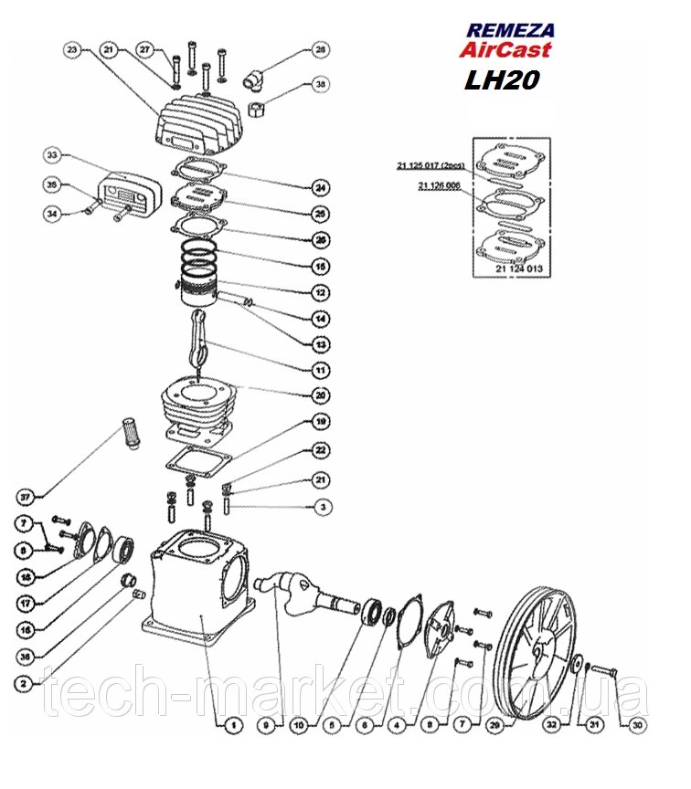 Запчастини компресора LH20 від компанії Техмаркет - фото 1
