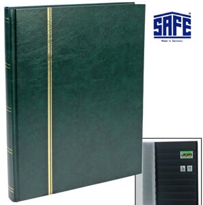 Клясер SAFE - альбом для марок - 32 чорні сторінки - А4 - зелена обкладинка