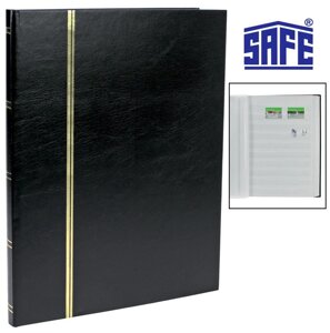 Кляссер альбом для марок Safe - 16 сторінок А4 - білі сторінки - чорна обкладинка