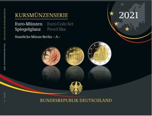 Німеччина 2021. Офіційний річний набір монет + 2 Євро Федеральні Землі Саксонія-Анхальт - пруф