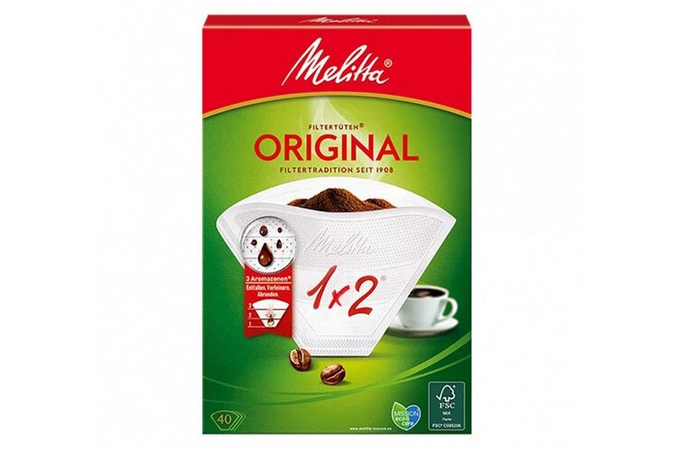 Паперові фільтри для кави Melitta Original №2, 40 шт. (білі) від компанії Інтернет-магазин "Patok" - фото 1