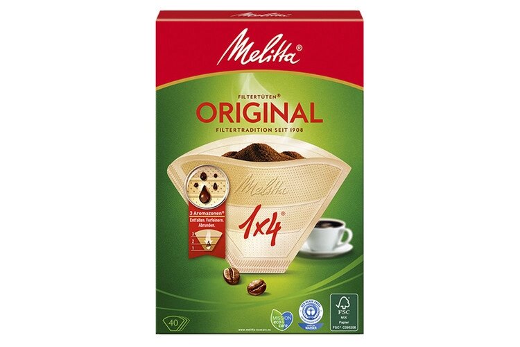 Паперові фільтри для кави Melitta Original №4, 40 шт. (бежеві) від компанії Інтернет-магазин "Patok" - фото 1