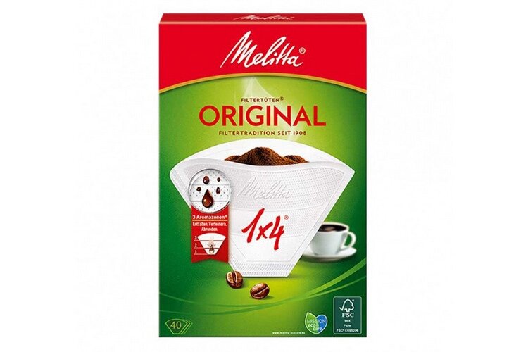 Паперові фільтри для кавоварки Melitta Original №4, 40 шт. (білі) від компанії Інтернет-магазин "Patok" - фото 1