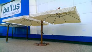 Консольна двокупольна парасоля для кафе Дабл Люкс (6х4м)
