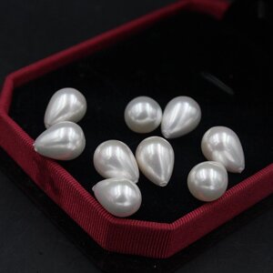 Штучні білі перли крапля 14 х 18 mm