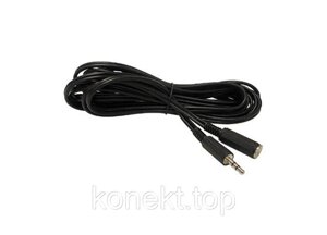 Продовжувач кабель Jack 3.5 аудіо стерео чорний 5 м