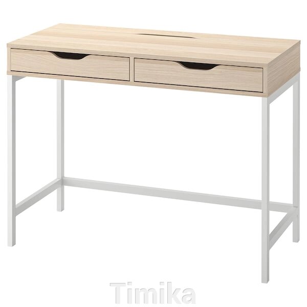ALEX Письмовий стіл, біла морилка/імітація. дуб, 100х48 см від компанії Timika - фото 1