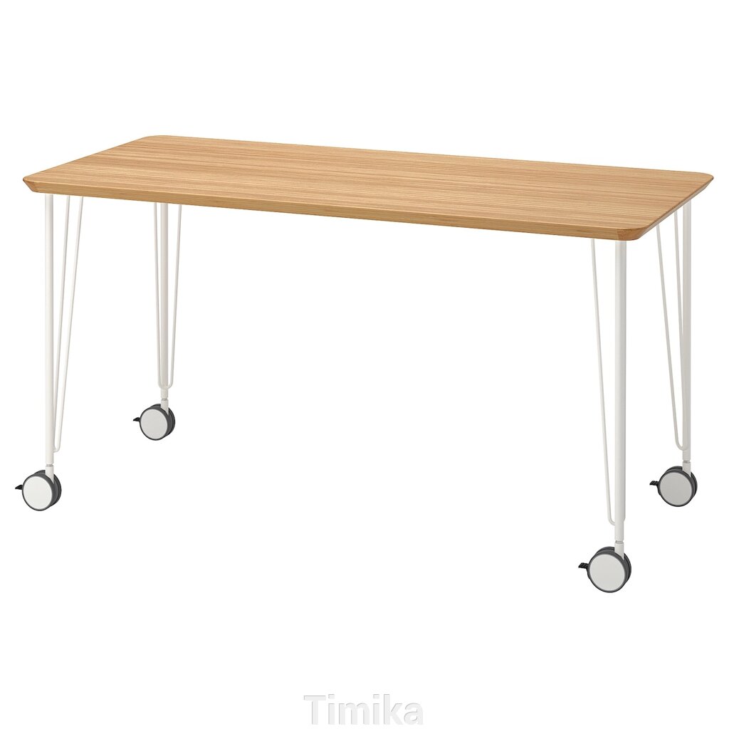 ANFALLARE / KRILLE Письмовий стіл, бамбук/білий, 140x65 см від компанії Timika - фото 1
