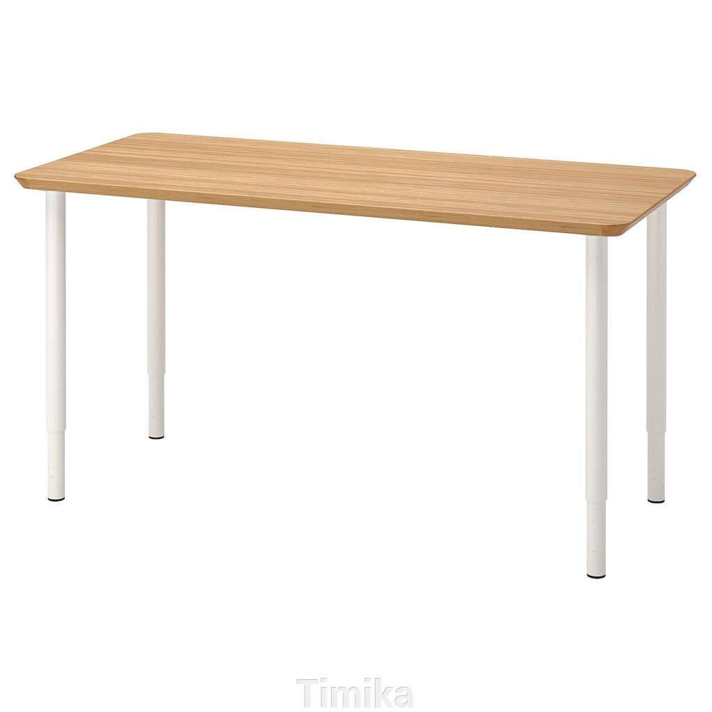ANFALLARE / OLOV Письмовий стіл, бамбук/білий, 140x65 см від компанії Timika - фото 1