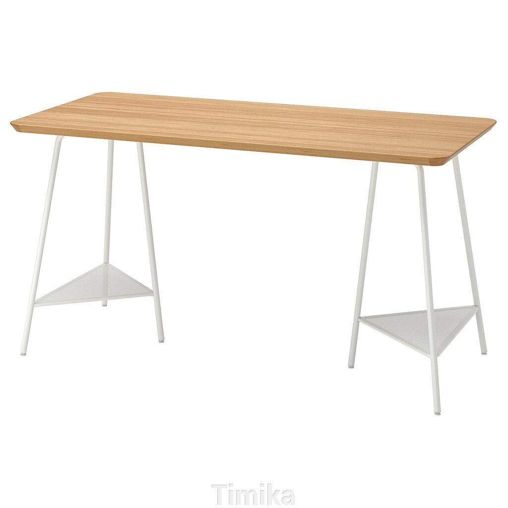 ANFALLARE / TILLSLAG Письмовий стіл, бамбук/білий, 140x65 см від компанії Timika - фото 1