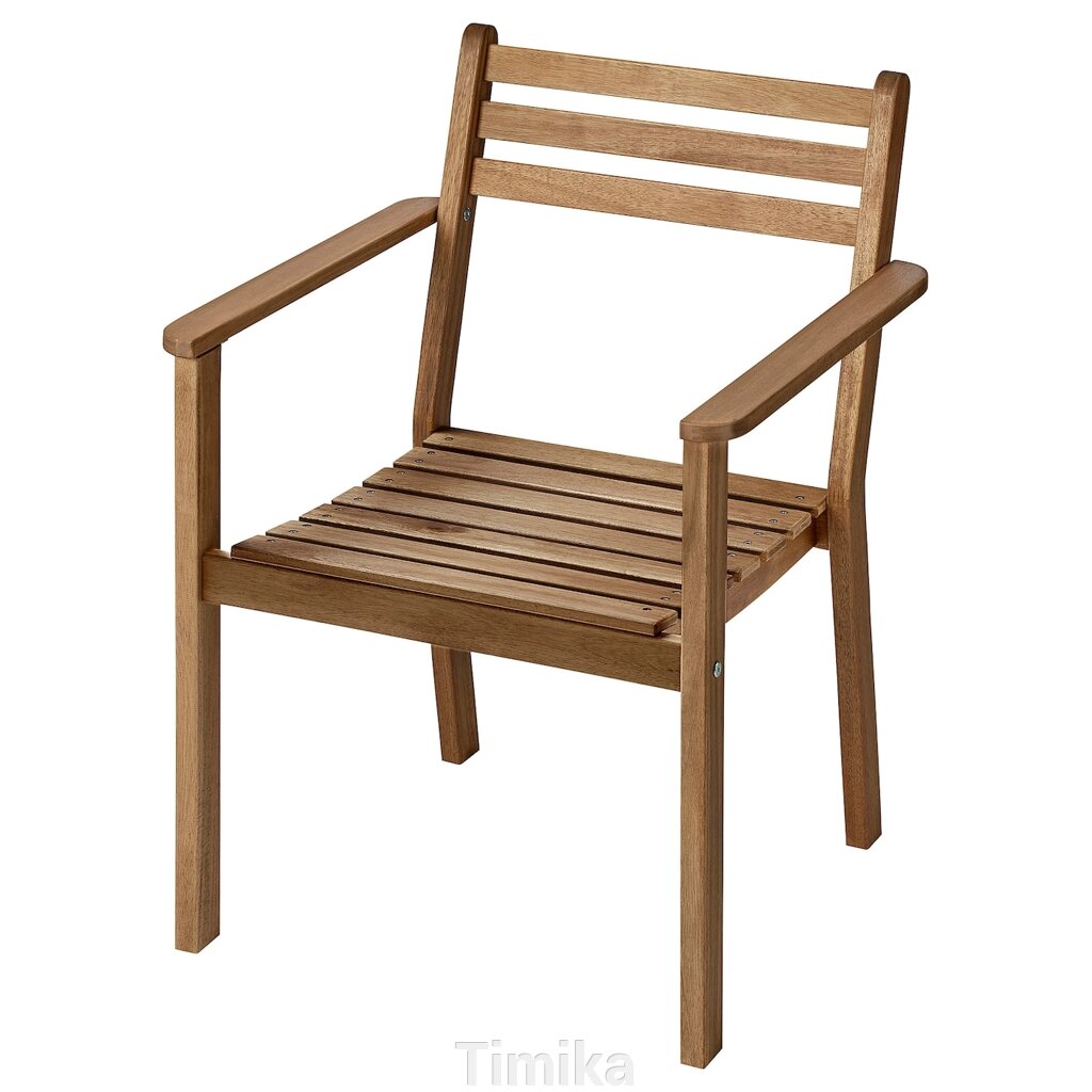 ASKHOLMEN Крісло з підлокітниками вуличне темно-коричневе від компанії Timika - фото 1