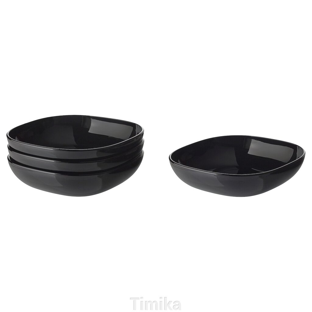 БЕКІГ Глибока тарілка, чорна, 20х20 см від компанії Timika - фото 1