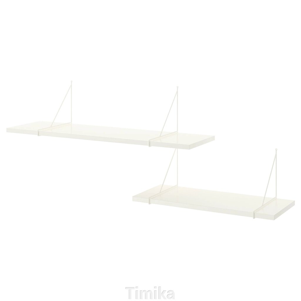 BERGSHULT / PERSHULT Комбінація настінних полиць, білий/білий, 120x30 см від компанії Timika - фото 1