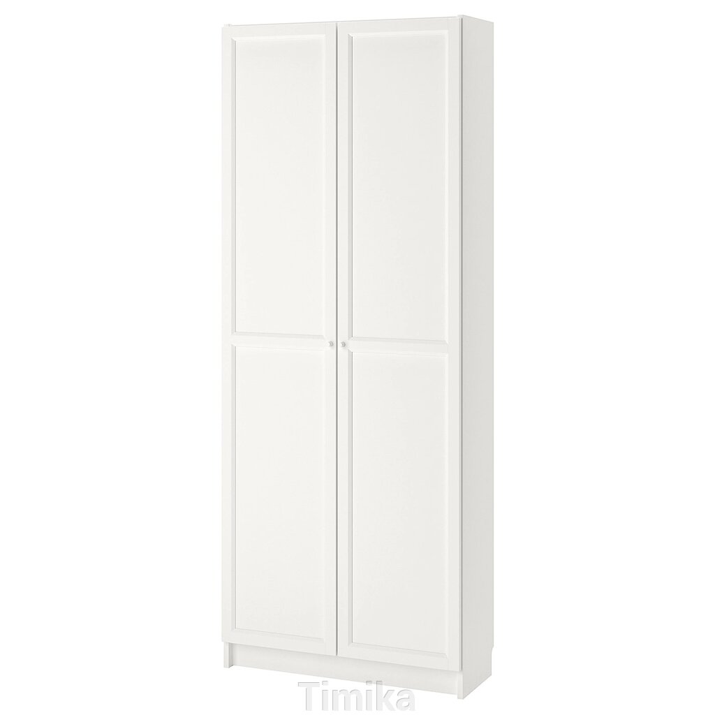 BILLY / OXBERG Книжкова шафа з дверцятами, білий, 80x30x202 см від компанії Timika - фото 1