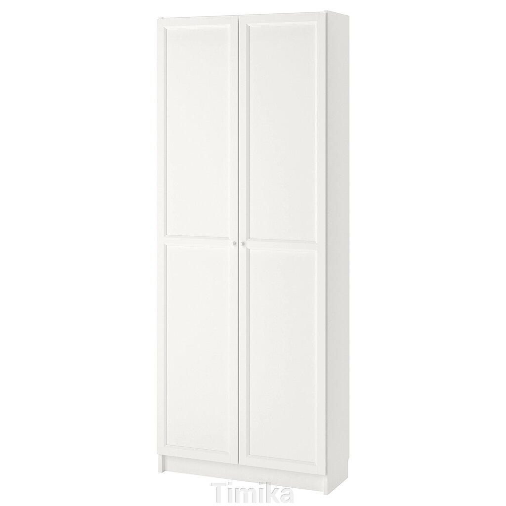 BILLY / OXBERG Книжкова шафа з дверцятами, білий, 80x42x202 см від компанії Timika - фото 1