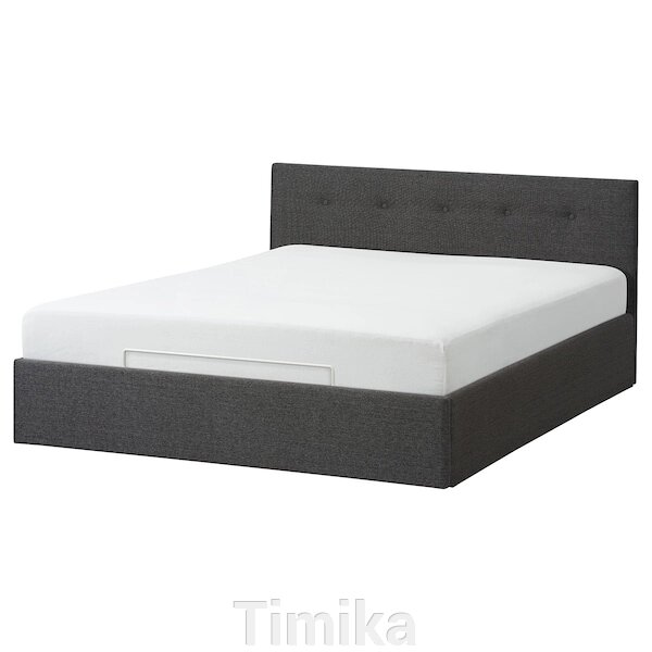 BJORBEKK Ліжко з ящиком, сіре, 140х200 см від компанії Timika - фото 1