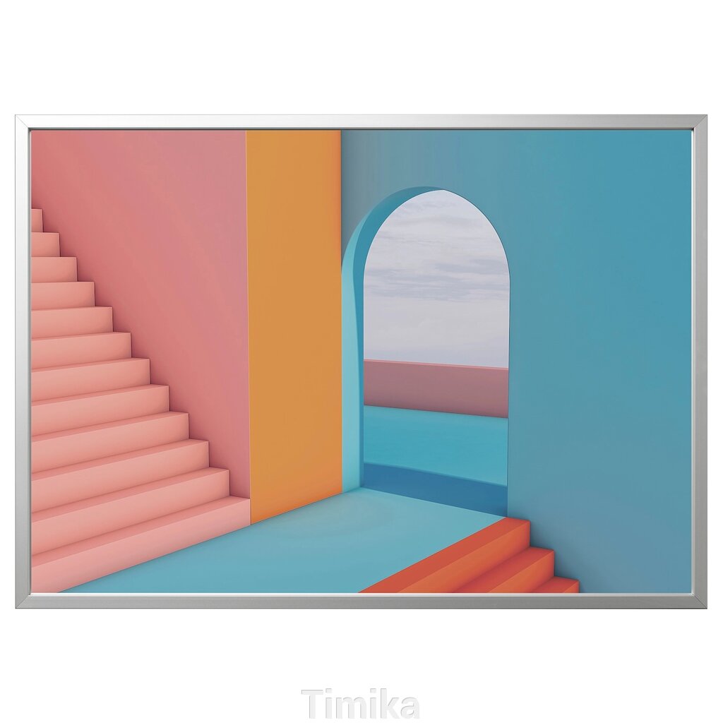 BJÖRKSTA Картина в рамці, вхід/срібло, 140х100 см від компанії Timika - фото 1